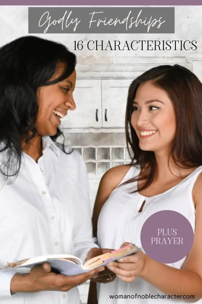 two women chatting in kitchen over Bible;Godly Friendships