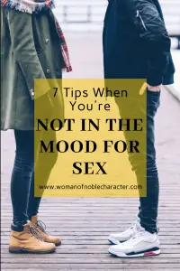 two people facing each other with text 7 Tips for When You're Not in the Mood for Sex for post 7 Tips for When You're Not in the Mood for Sex