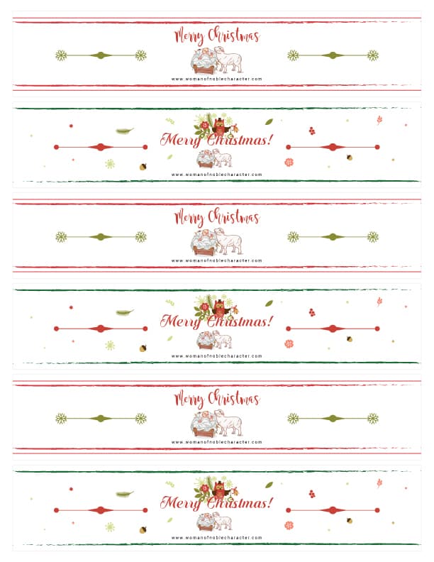 printable Christmas table napkin wraps