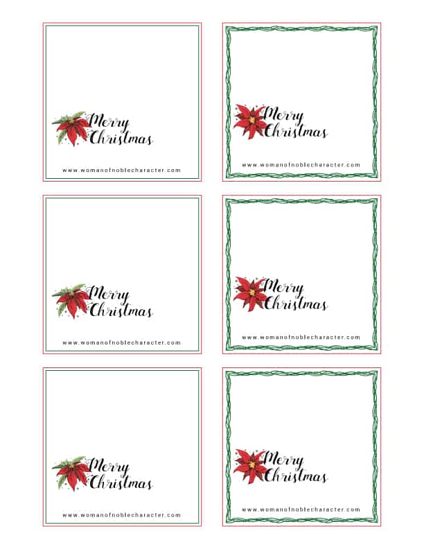 Christmas table printables place cards