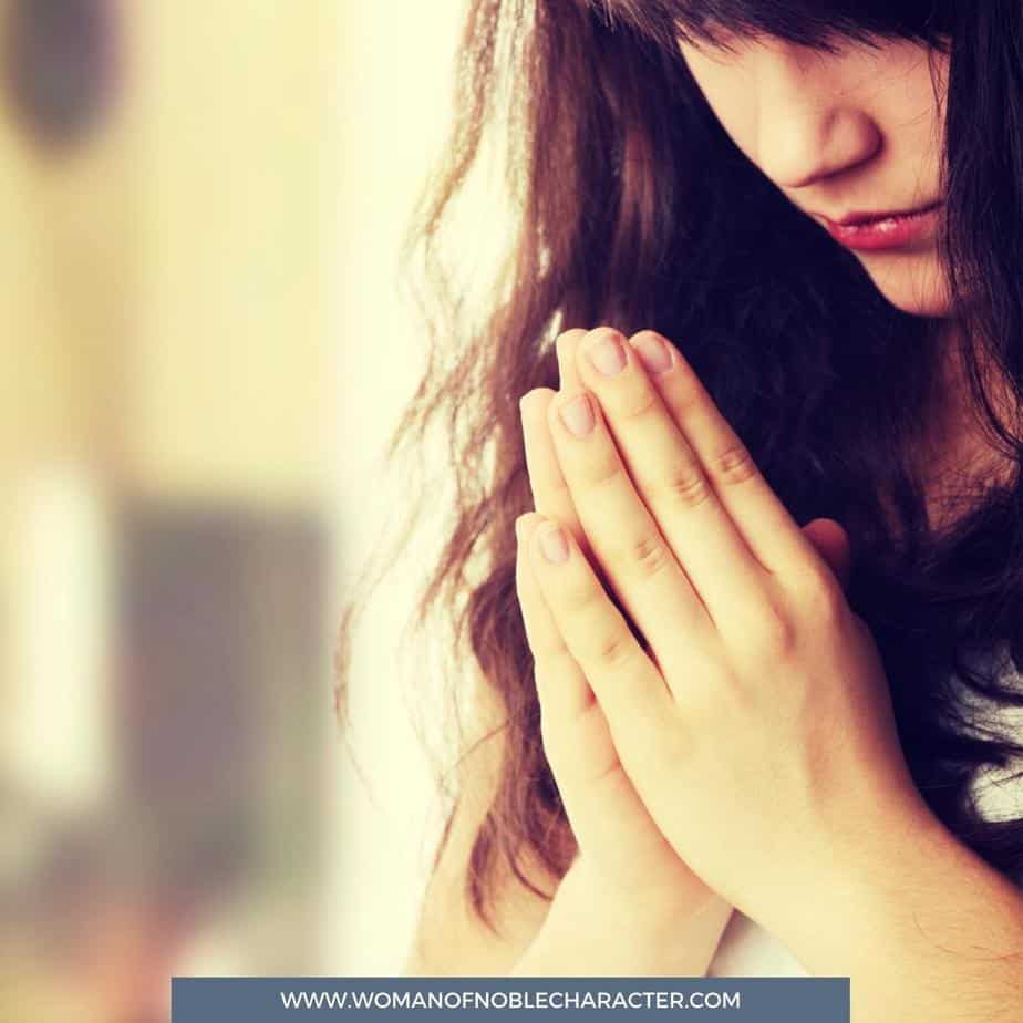 image of woman praying for the post Praying for Your Husband 8 Day Prayer Challenge