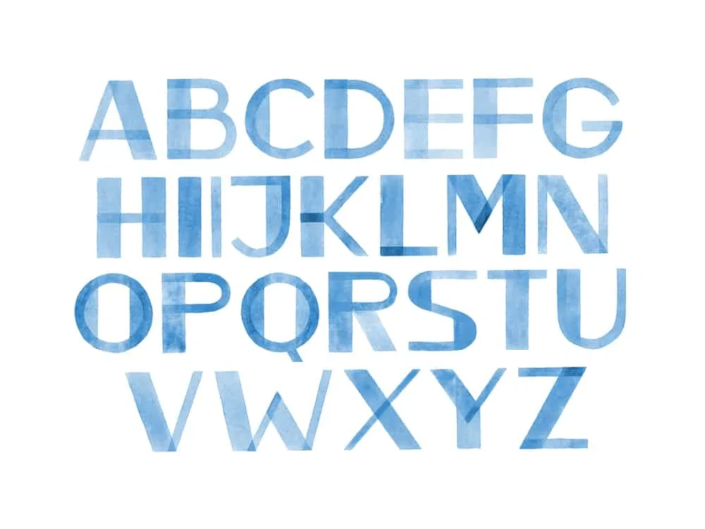 Picture of the American alphabet written in block letters for post Dozens of Fabulous free resources for hand lettering