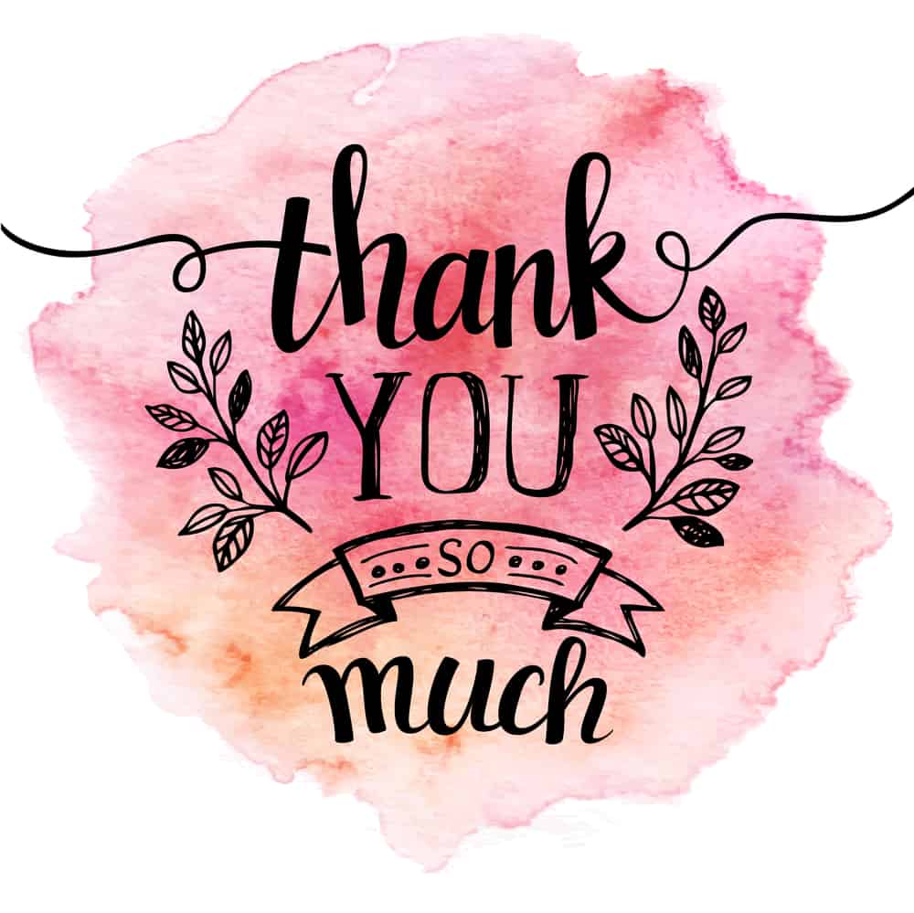Picture of pink background with text thank you so much for post Dozens of fabulous free resources for hand lettering
