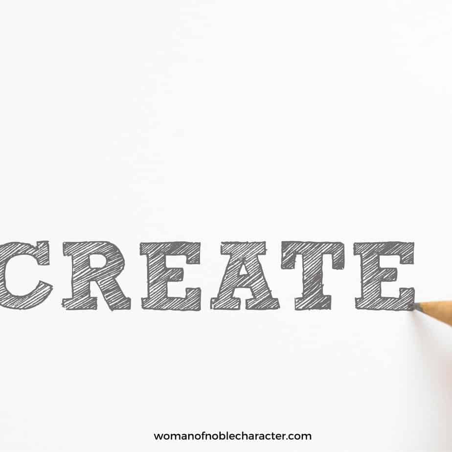 image of pencil creatively lettering the word create for the post Dozens of Fabulous Free Resources for Hand Lettering