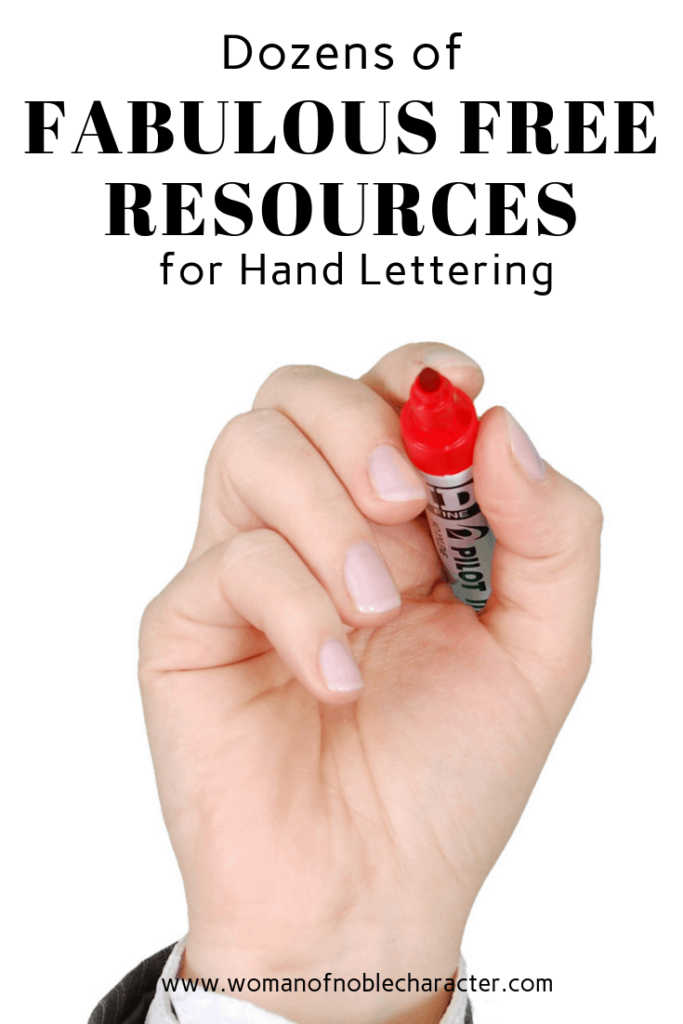 picture of hand holding a marker with text dozens of fabulous free resources for hand lettering for post Dozens of fabulous free resources for hand lettering