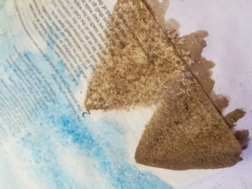 Bible journaling watercolor salt technique close up