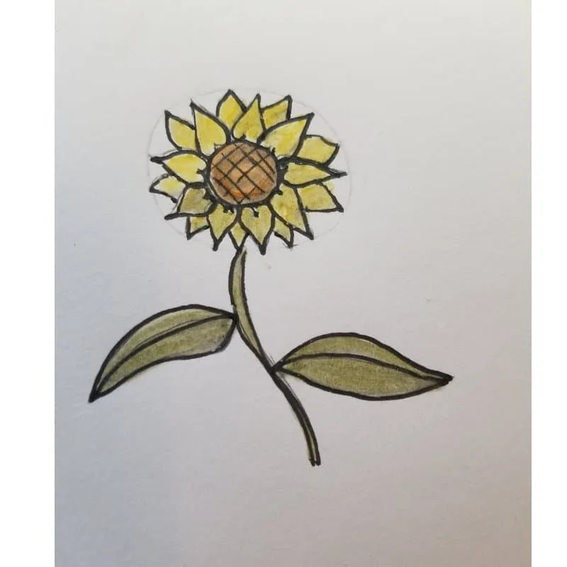sunflower - flowers for Bible journaling 1