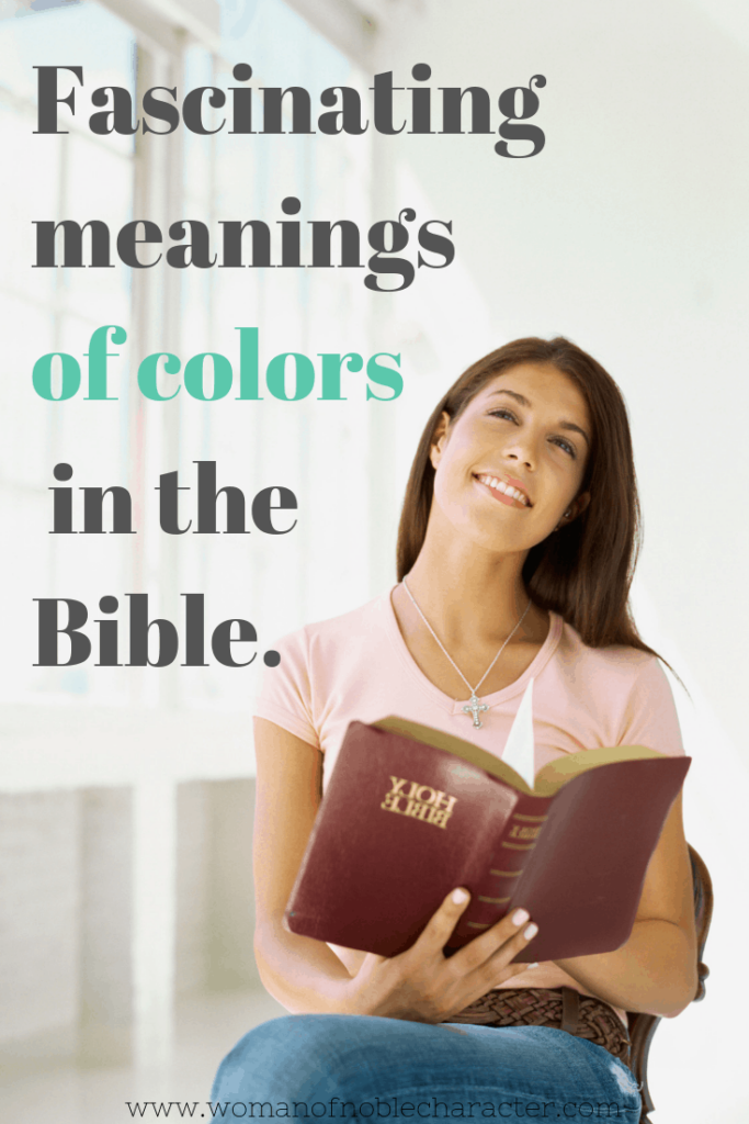 woman with Bible; fascinating meanings of colors in the Bible