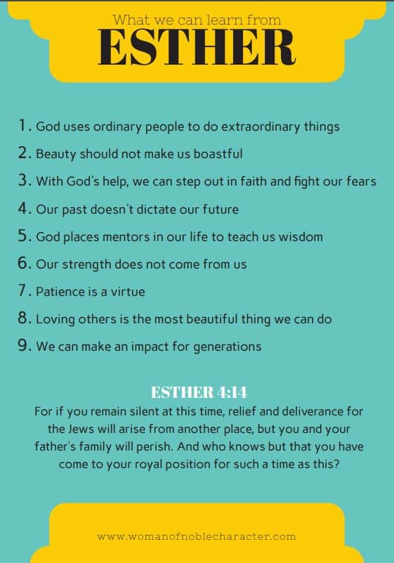 infographic image for what we can learn from the book of Esther