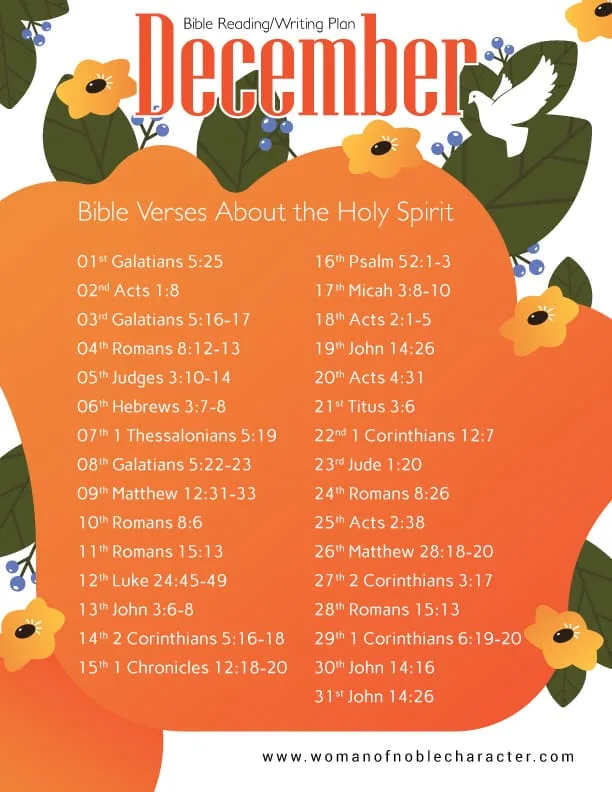December Bible verses about the Holy Spirit