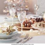 image of beautiful table set for Christmas dinner for the post Beautiful Free Christmas Table Printables to Rock Your Holiday Table