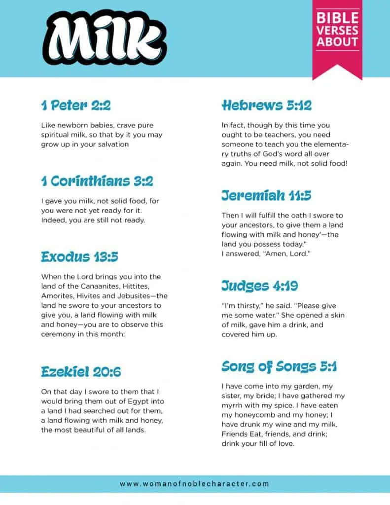 Bible verses about Milk, milk in the Bible
