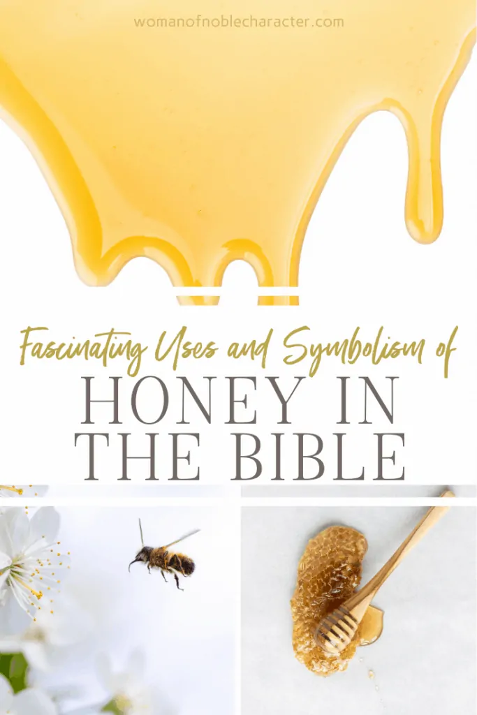 a collage of images of honey and honeycomb - Honey in the Bible