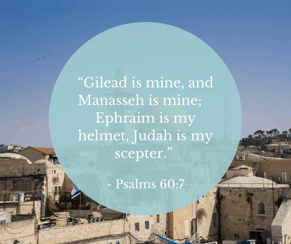 An image of Israel and Psalm 60:7 quoted