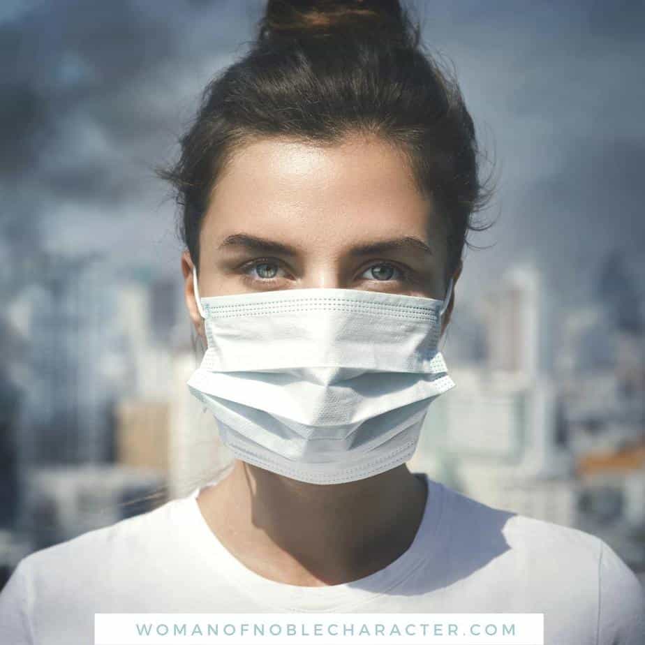 image of woman wearing mask for the post Living in Faith While Struggling in the New Normal