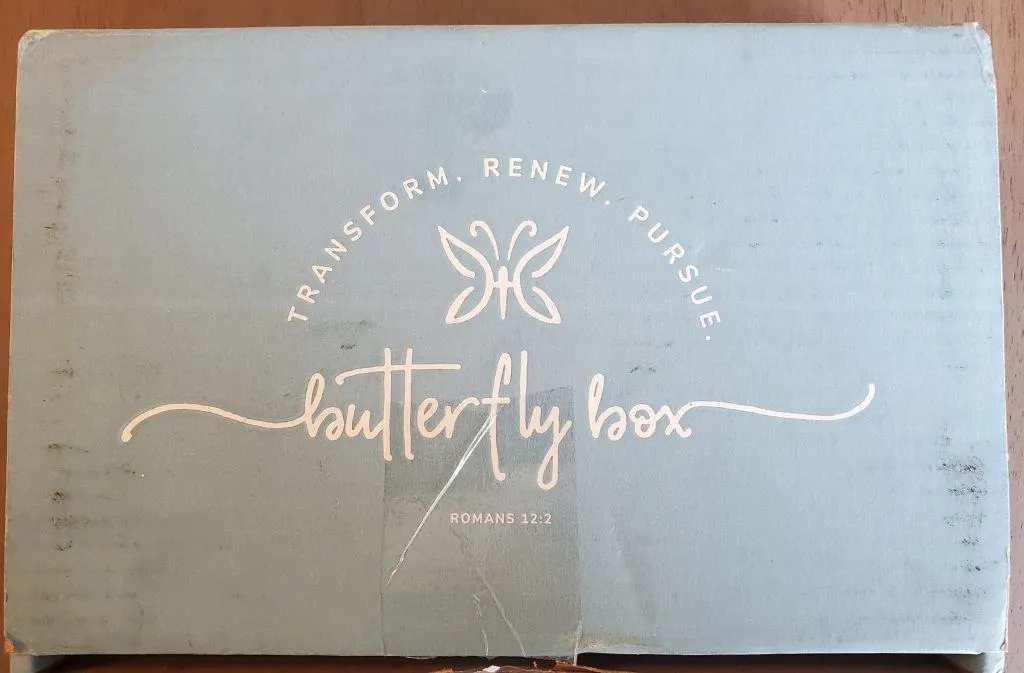 Butterfly box Christian subscription box cover