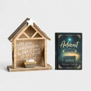 Advent book and nativity set
