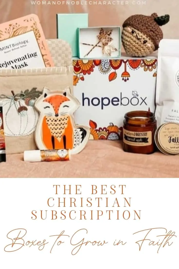 An image of a Christian subscription box with the title, "the Best Christian Subscription Boxes to Grow in Faith"