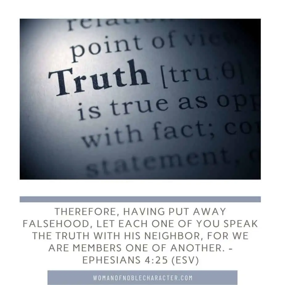 truth; Satan's lies; Ephesians 4:25