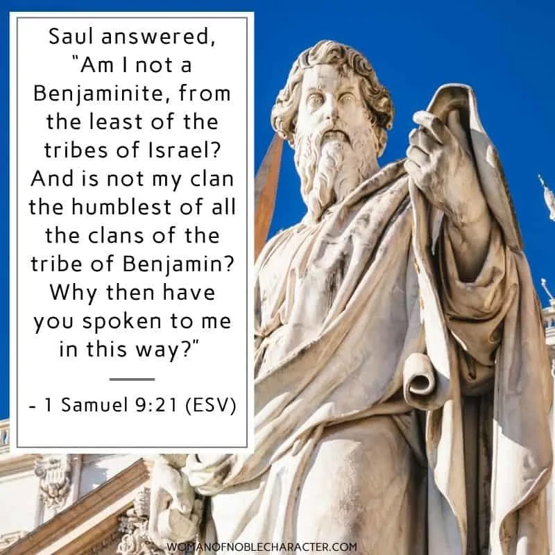 Apostle Paul statue; Tribe of Benjamin 1 Samuel 9:21