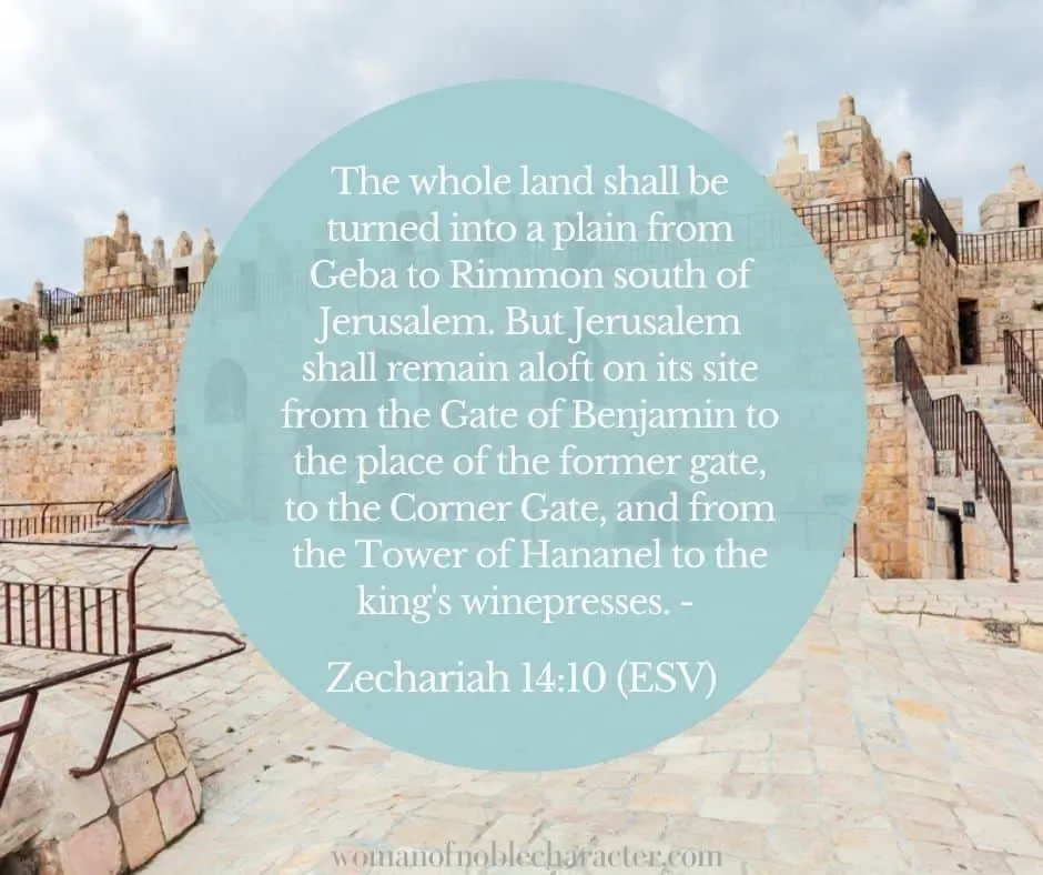 gate at Jerusalem; benjamites Zec 14:10