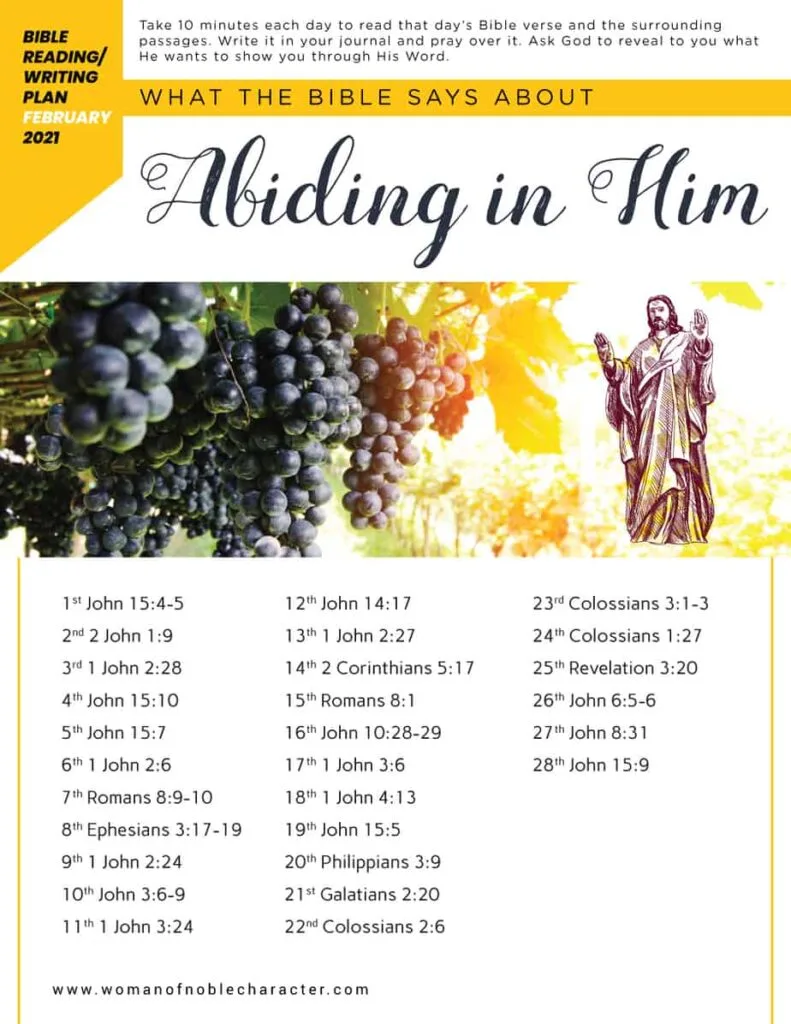 grapevine; what the Bible says about abiding in Him