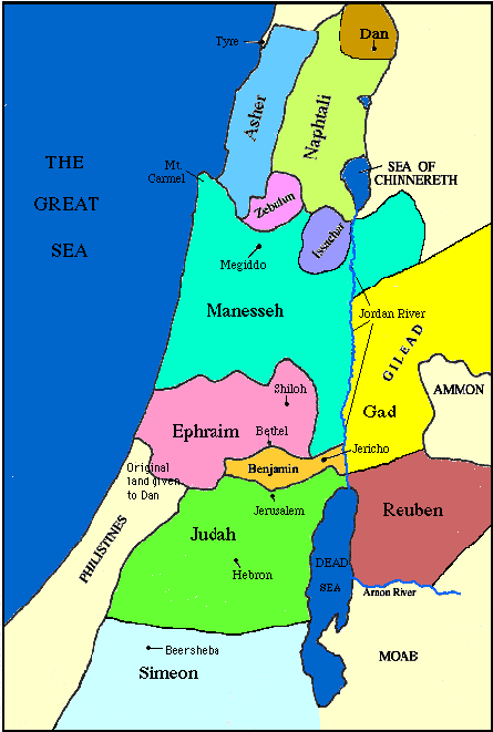 tribe of Benjamin map; tribe of Benjamin territory