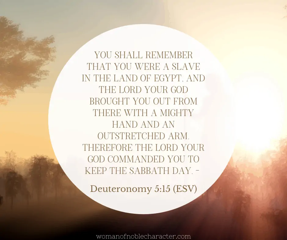 observing the sabbath; Deuteronomy 5:15