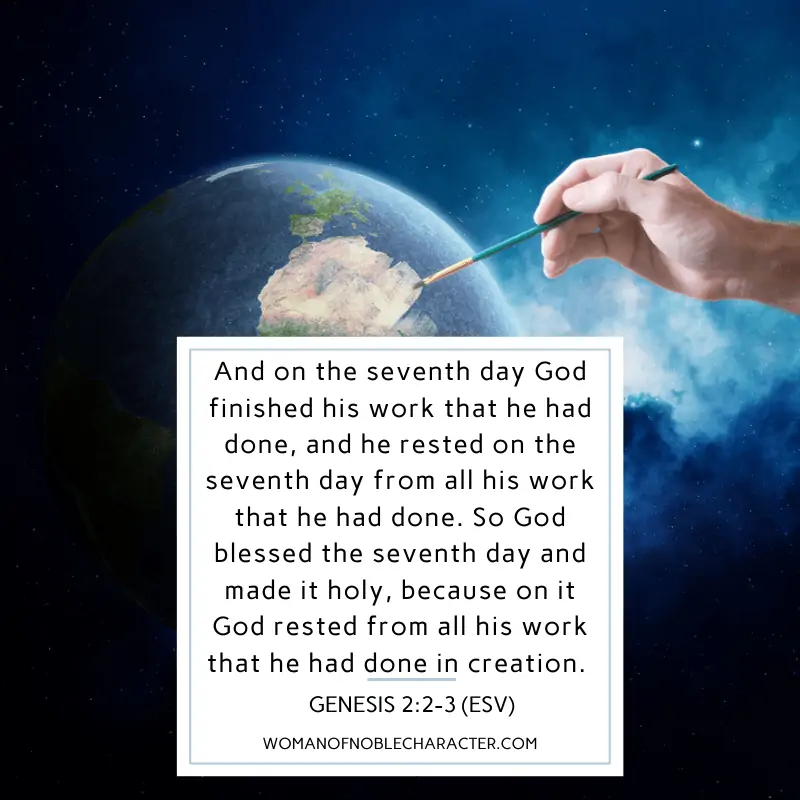 creation of earth; observe the sabbath