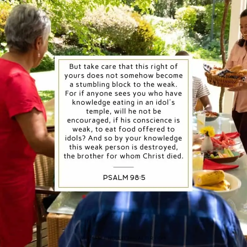 multi-ethnic family serving food; do everything for God's glory