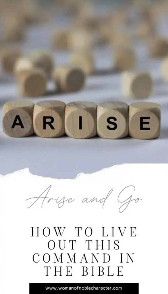 arise on wooden cubes; arise and go in scripture