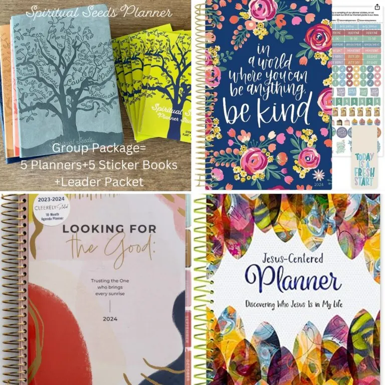images of Christian planner covers for the post on CHristian planners 2024