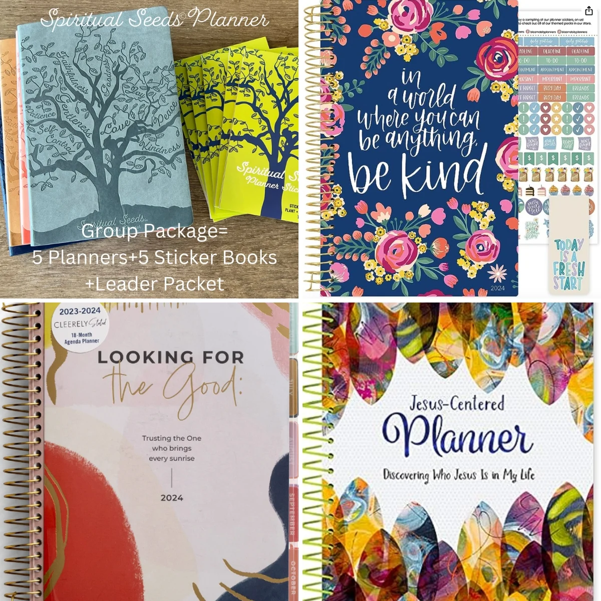 images of Christian planner covers for the post on CHristian planners 2024
