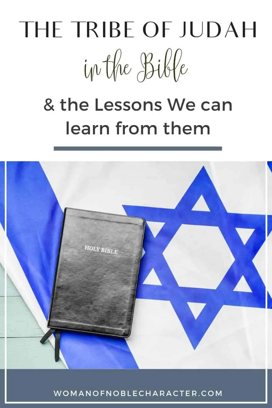 image of the Israeli flag and a Holy BIble  