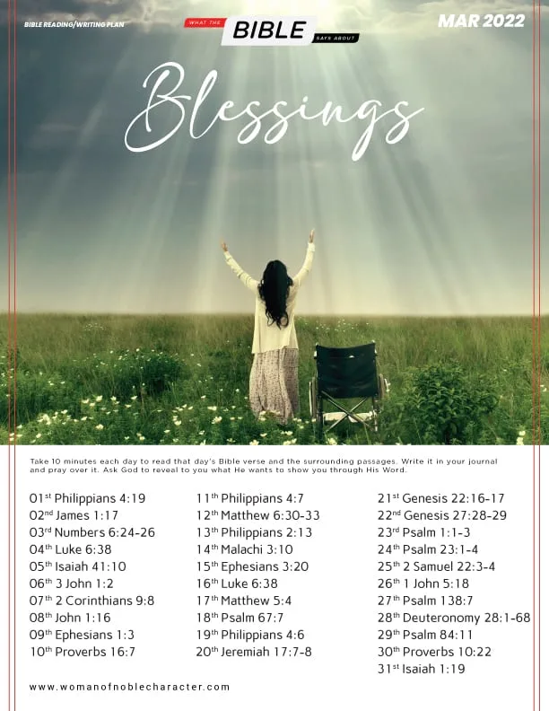 image of woman praising toward sky with what the Bible says about blessings