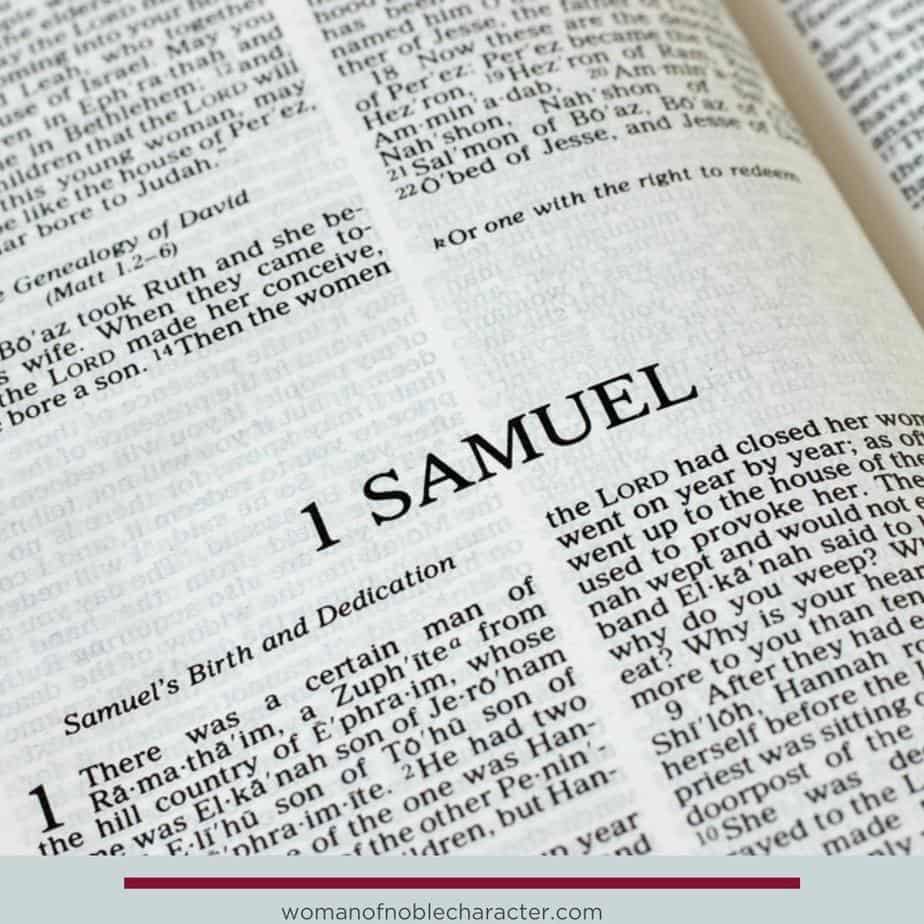 image of an open bible to 1 Samuel
