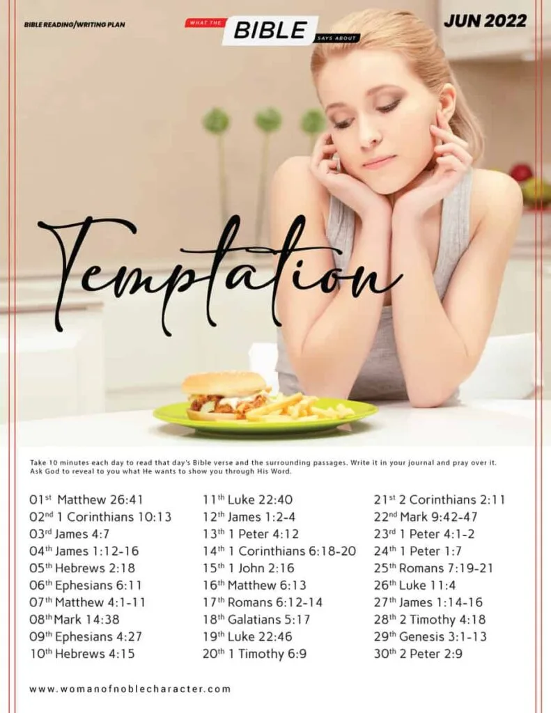 woman with plate of food for what the Bible says about temptation