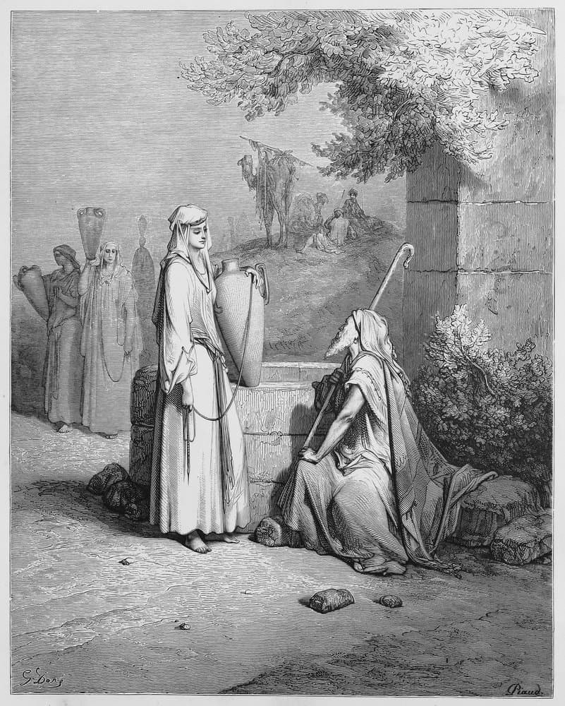 image of Isaac and Rebekah in the Bible