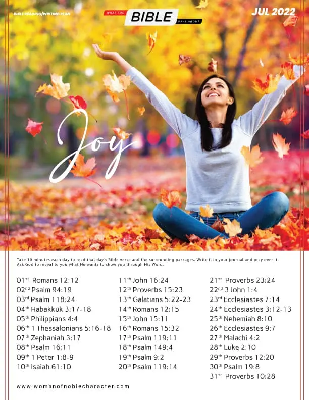 image of joyful woman sitting in leaves for the page Bible reading plans
