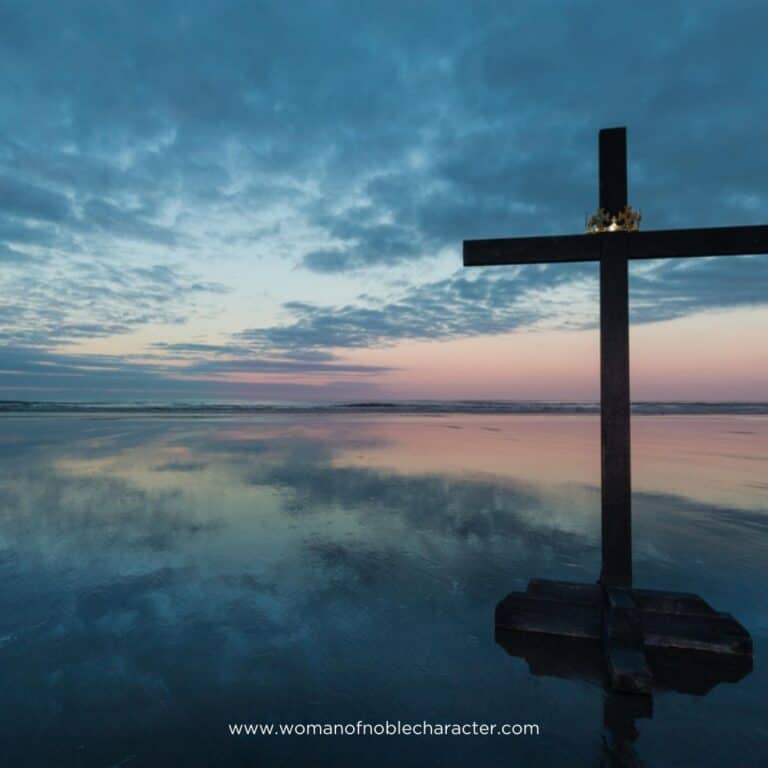 image of cross reflected in water for the post reflection of Christ