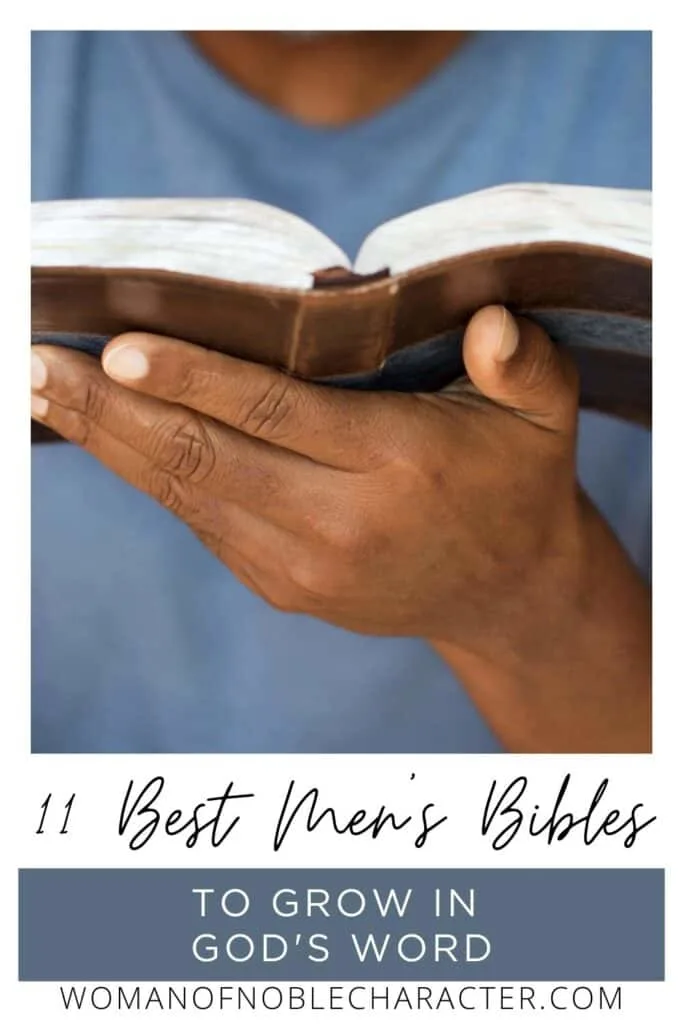image of African American man reading the Bible with the text 11 Best Bibles for men to grow in God's word