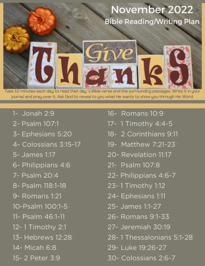 what the Bible says about giving thanks