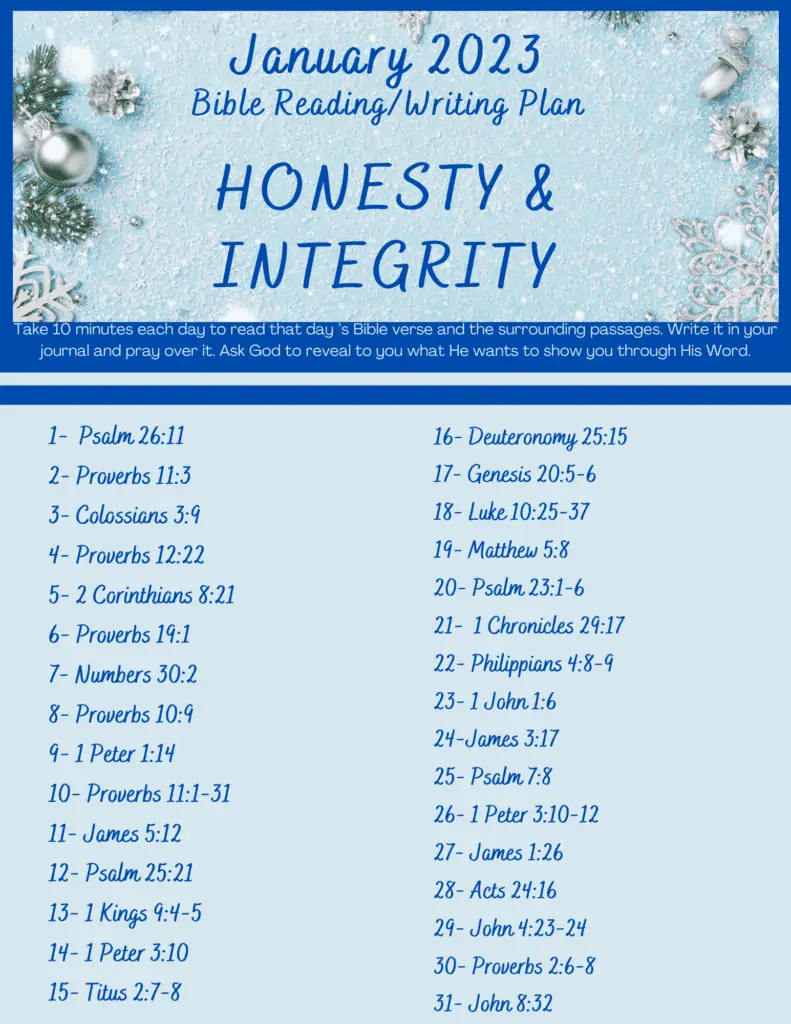 winter baubles and snowflakes what the Bible says about honesty and integrity