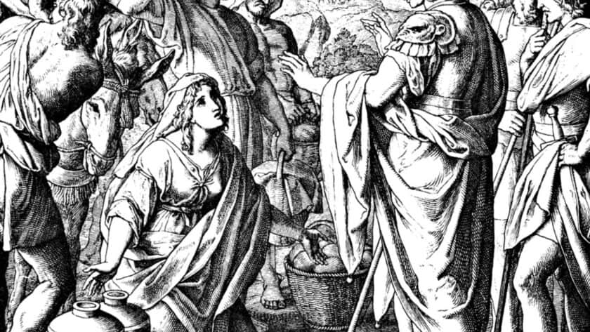 line drawing of king David and Abigail in the Bible for the post The Inspiring Story of Abigail in the Bible and 10 Powerful Lessons We Can Learn From Her
