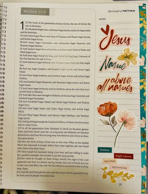 Bible journaling page for the post on spiral Bible