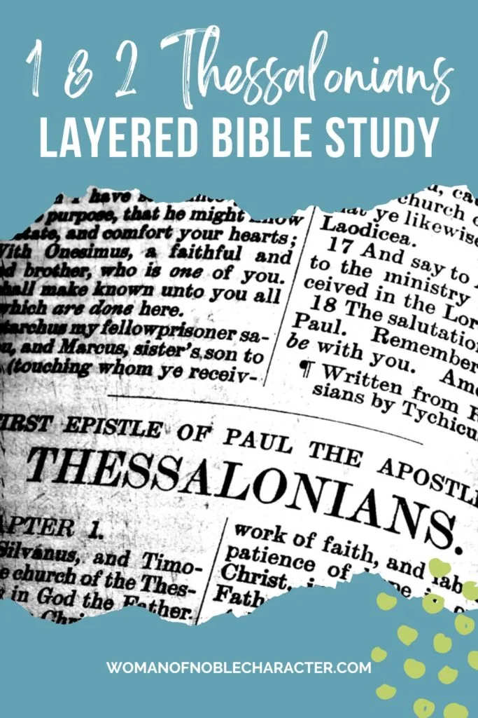 image of page of Thessalonians for the page on 1 an 2 Thessalonians Bible study