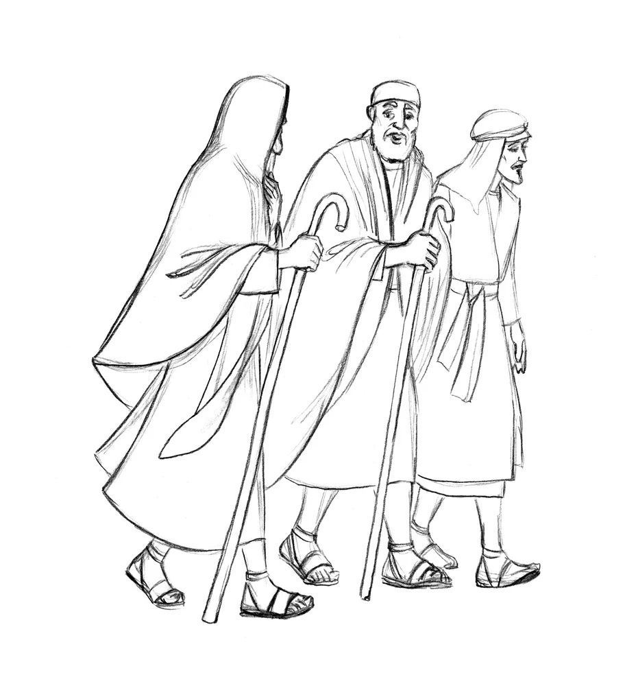 sketch of three apostles for the post on Timothy in the Bible