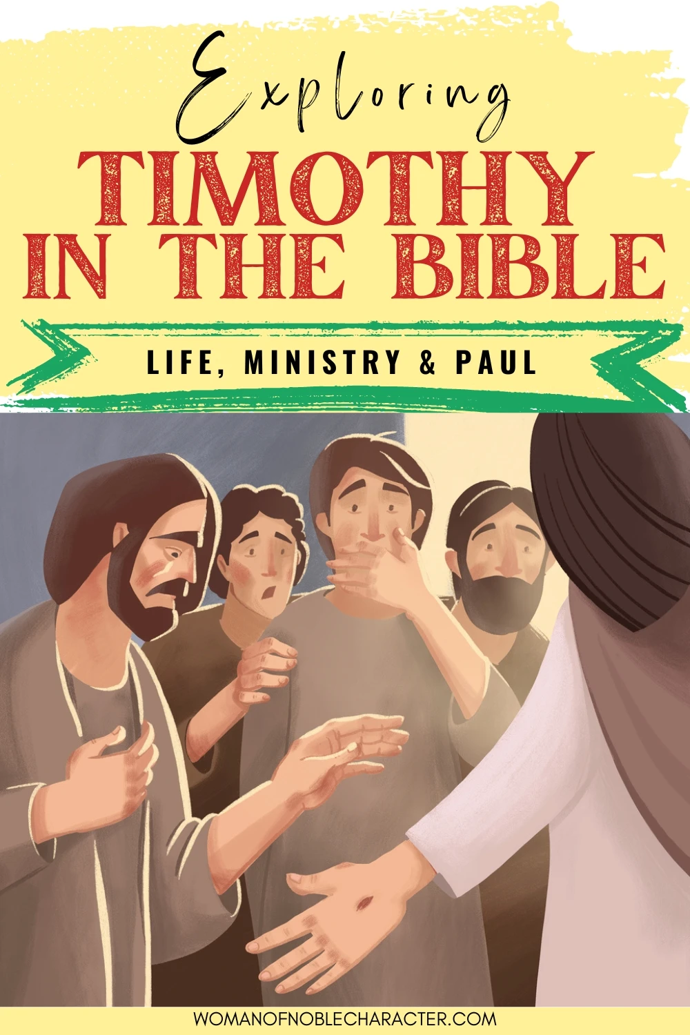 cartoon image of disciples of Christ for the post on Timothy in the Bible