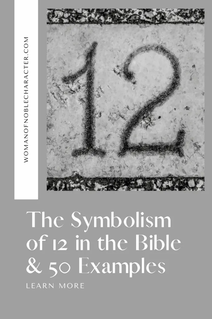 rustic 12 on stone background with the text 12 in the Bible: Symbolism and More Than 50 Examples