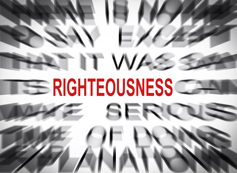 Blured text with focus on RIGHTEOUSNESS for the post what is righteousness